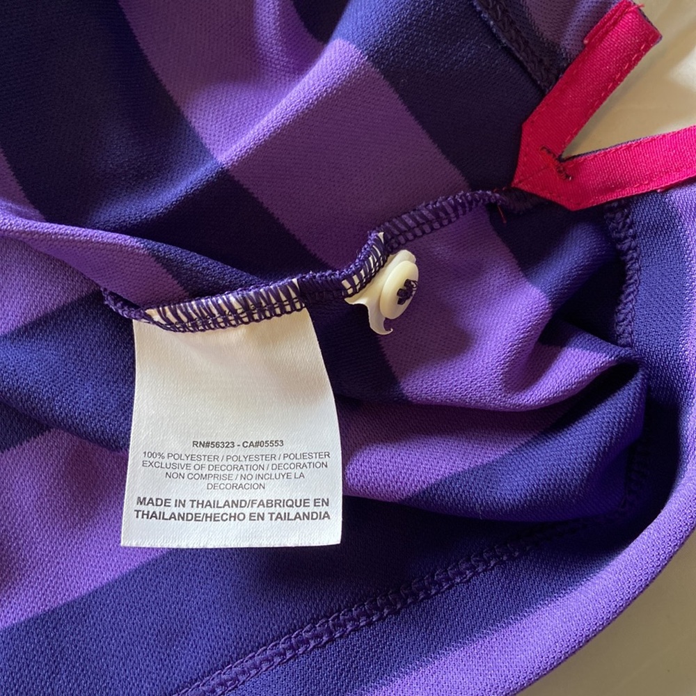Nike Golf Tour Performance Dri-Fit. Purple on dark Blue with Pink logo. XS. EUC - Picture 8 of 9
